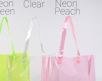 Clear Tote Bag, Personalized, 15'' x 12'' x 4'' Clear Bag, Clear Beach bag, Bachelorette, Clear Tote, Clear Stadium Bag, Transparent bag
