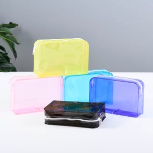 クリア、化粧品、メイクアップ、ビューティーオーガナイザーバッグ、2サイズ、18x12x5cm、22x16x6cm、マルチカラー、クリアビューティーオーガナイザー、化粧品バッグ2個セット