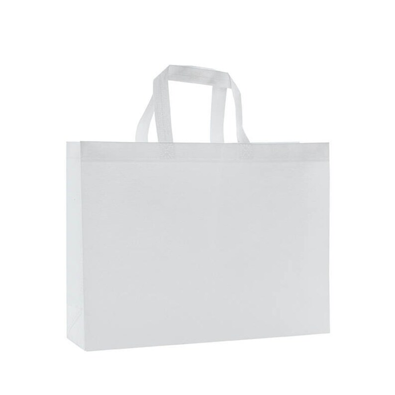 May include: A white reusable shopping bag with a white handle.