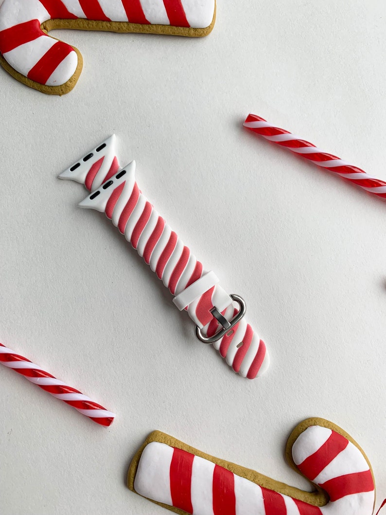 Candy Cane watch band 40mm.Band 44mm.watch band 41mm. gift for her .Iwatch strap. gift for him. Apple watchstrap. Canada iwatch strap 