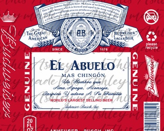 El Abuelo Mas Chingon |cerveza |  | digital design | 20oz tumbler wrap|mexico | espanol | dia de papa| father&#39;s day | gifts | grandpa
