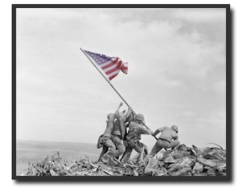 Vintage Iwo Jima Print History Buff History Decor History Lover Gift USMC Gifts Digital Download Man Cave Photo Inspirational Posters