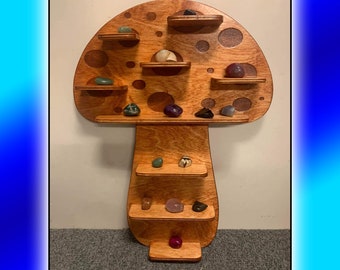 Mushroom Crystal Display Shelf