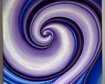 Purple Swirl Acrylic Painting, 10x10 inches