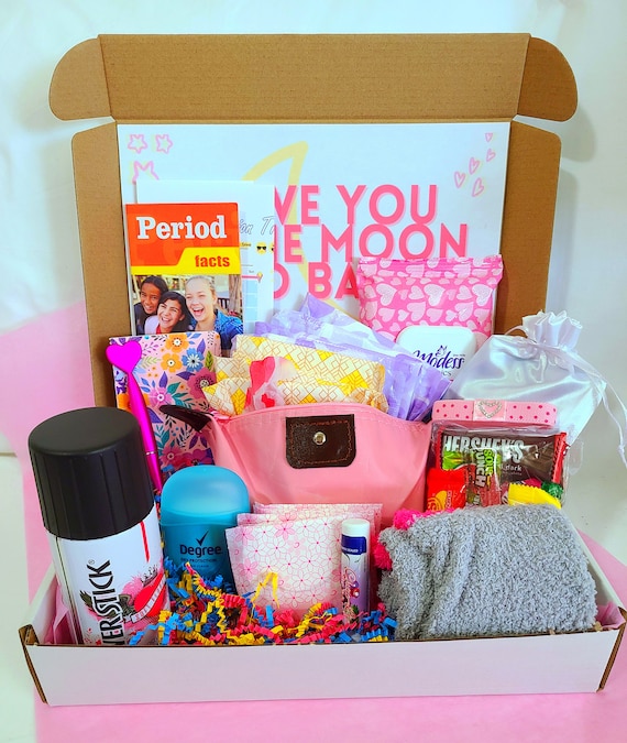 Hello Beautiful First Period Gift Box Puberty Gift Basket For Girls 1st