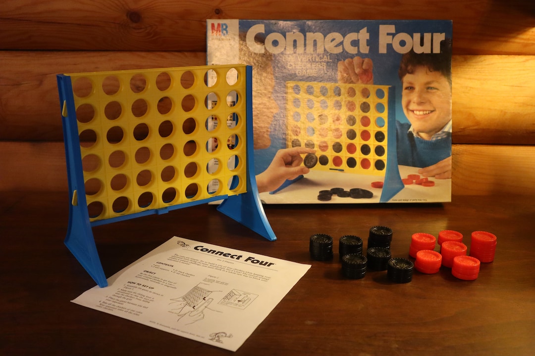 1990 Milton Bradley connect Four Vertical Checkers Etsy
