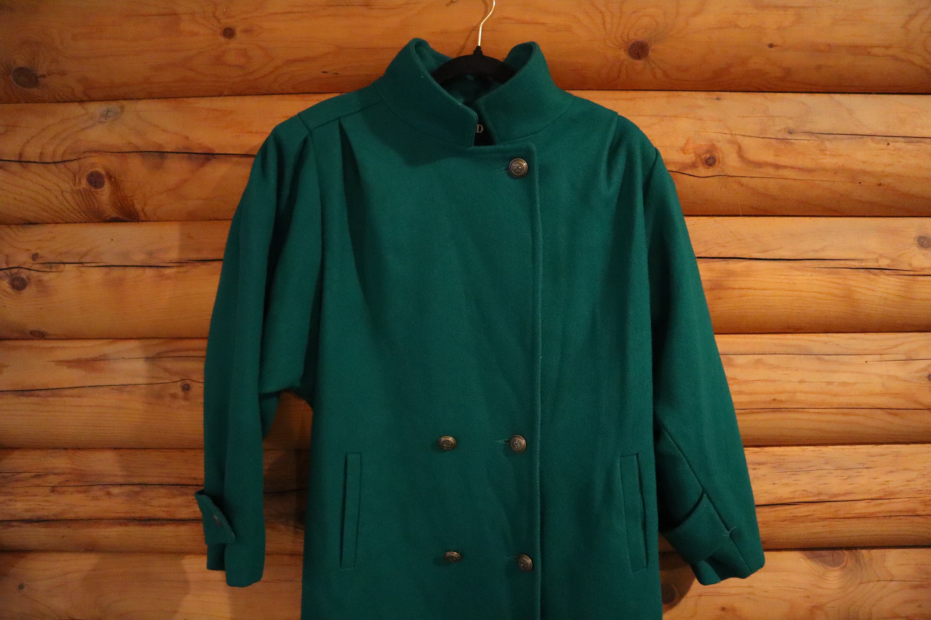 Vintage 1980's Jofeld Brand Green Wool Blend Trench Coat - Etsy