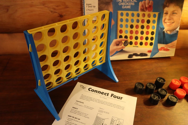 1990 Milton Bradley connect Four Vertical Checkers Etsy