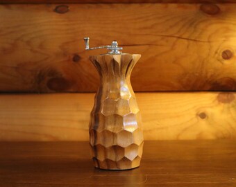 Rustic Bel Aire Carved Wood Pineapple Shaped Pepper Grinder