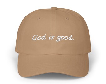 Christian Baseball Cap, Embroidered "God is Good", Faith Apparel
