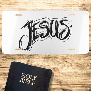 Jesus Car Tag Vanity Plate, Pastor Gift, Faith Car Accessory, Religious Gift for Christians, Custom License Plate, Decorative Auto Tag, God