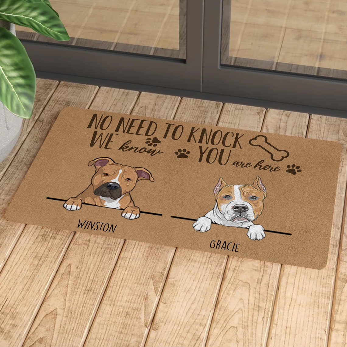 Personalized Doormat No Need To Knock American Staffordshire Etsy