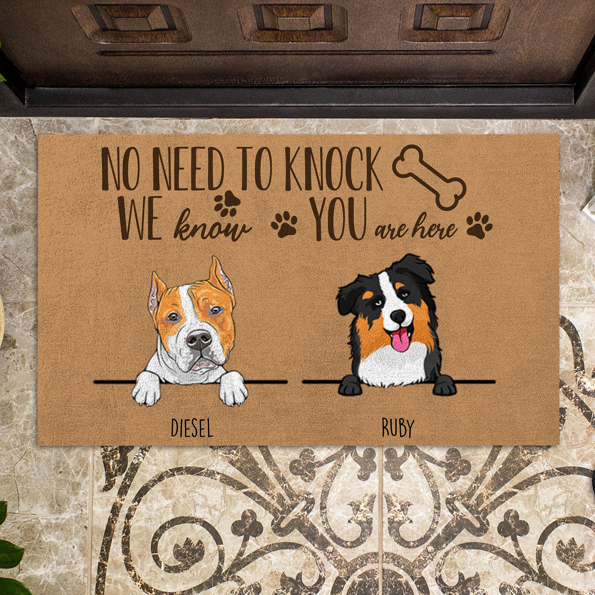 Personalized Doormat No Need To Knock American Pit Bull Etsy