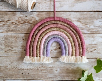 Large pink macrame rainbow, macrame rainbow in the UK, nursery decorations, pink rainbow, macrame wall hanger, xl macrame rainbow, pink