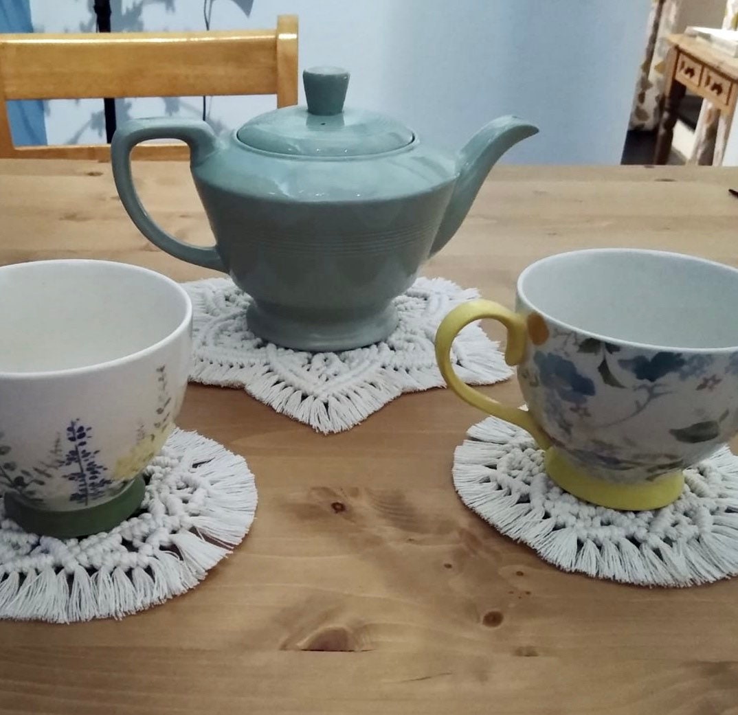 Macrame Placemat Mandala Placemat Cotton Coaster Mandala Etsy Ireland