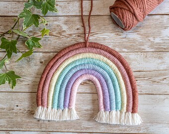 Large macrame rainbow, macrame rainbow in the UK, nursery decorations, chunky rainbow, macrame wall hanger, large macrame rainbow