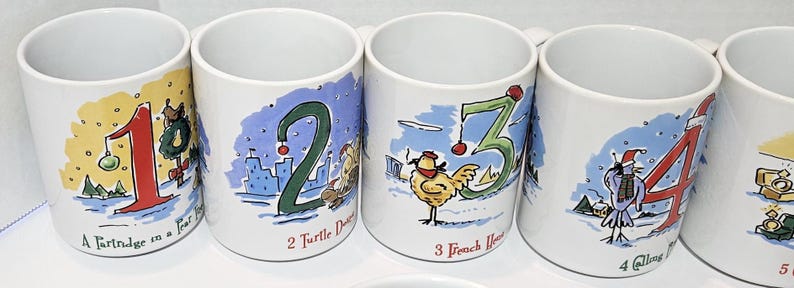 Twelve Days of Christmas Cups Mugs image 2