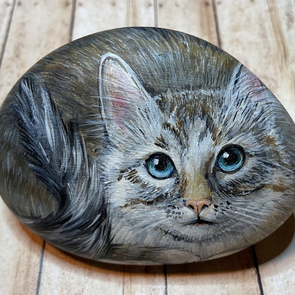 Custom Cat Portraits on Natural Stone