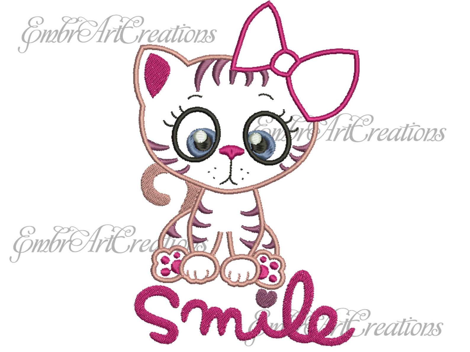 Cute cat embroidery design pink cat embroidery applique  etsy Cute cat embroidery design pink cat embroidery applique  etsy