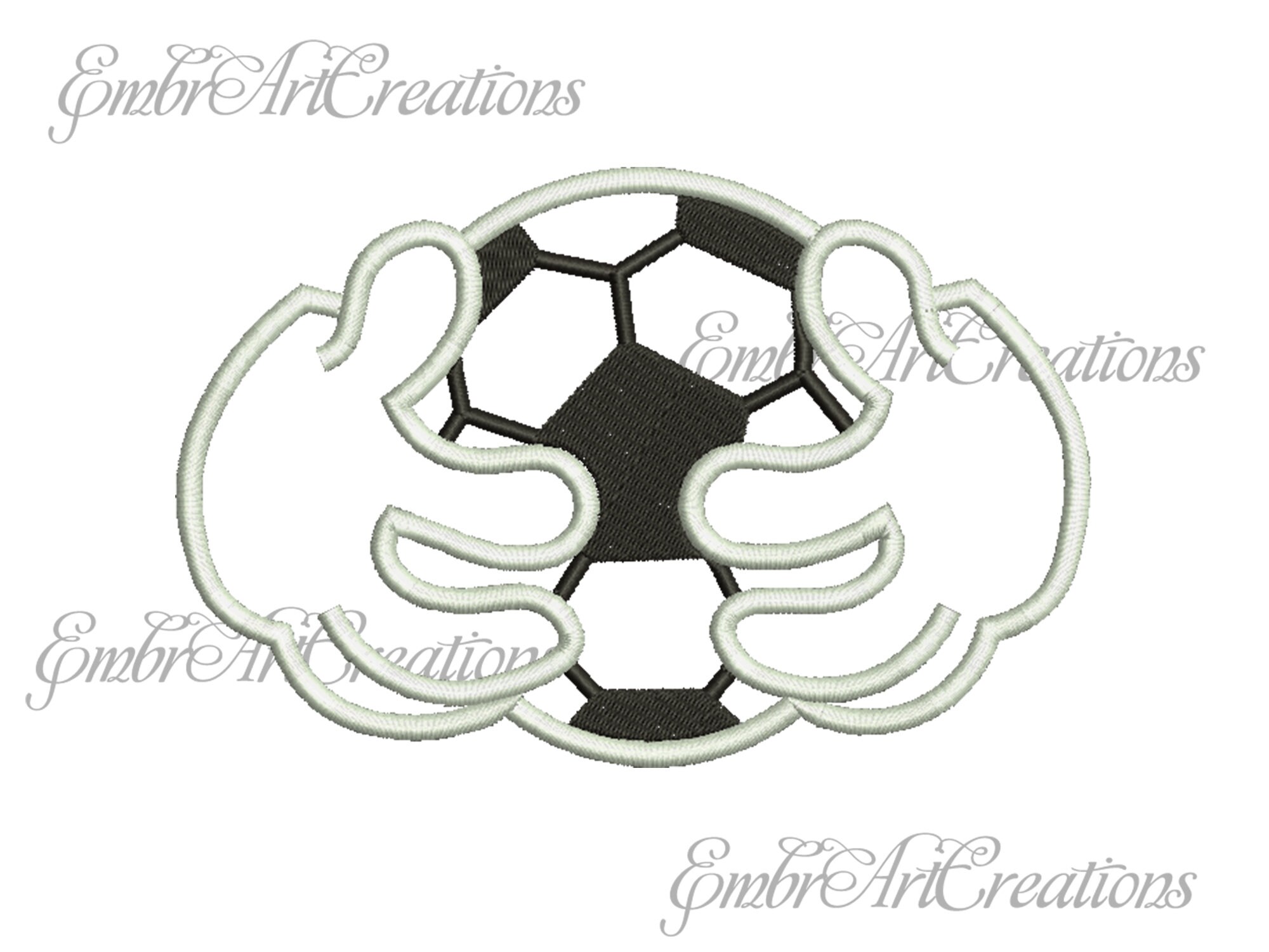 Soccer ball embroidery design Football embroidery applique Etsy