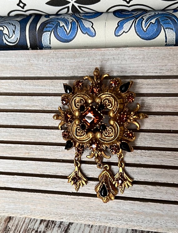 Florenza vintage Victorian Revival gold brooch