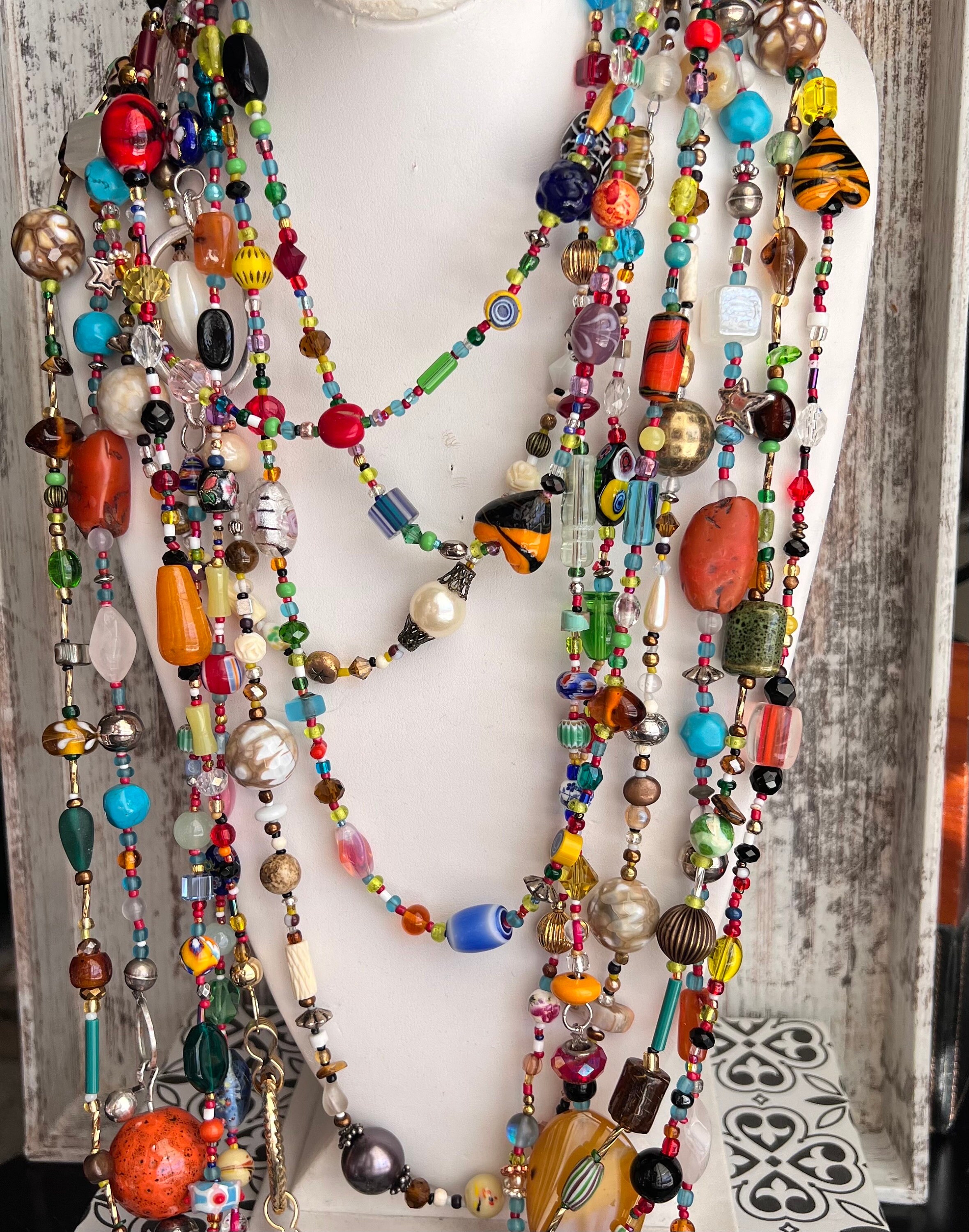 RESTOCKED Colorful High-end All Glass Beaded Necklaces Single/double