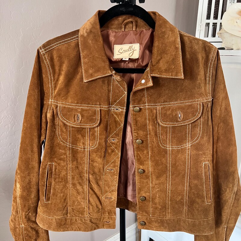 Queen Kerosin Giacca In Pelle Scamosciata Donna Con Frange, Stile Cowgirl E Biker, Vintage Retrò, Colore Sabbia, Maniche Lunghe