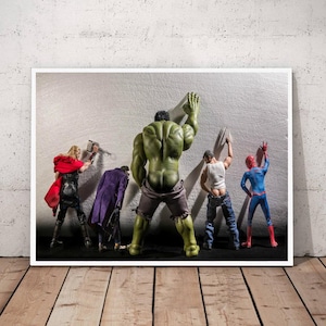 Póster de superhéroes de la película Avengers Hulk en el baño, lienzo, arte de pared, decoración del hogar (sin marco)