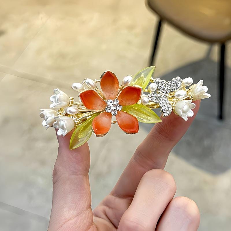 GRACEART Steampunk Haarspange – Schmetterling, Libelle, Blume, Feder, Vintage Haarnadel