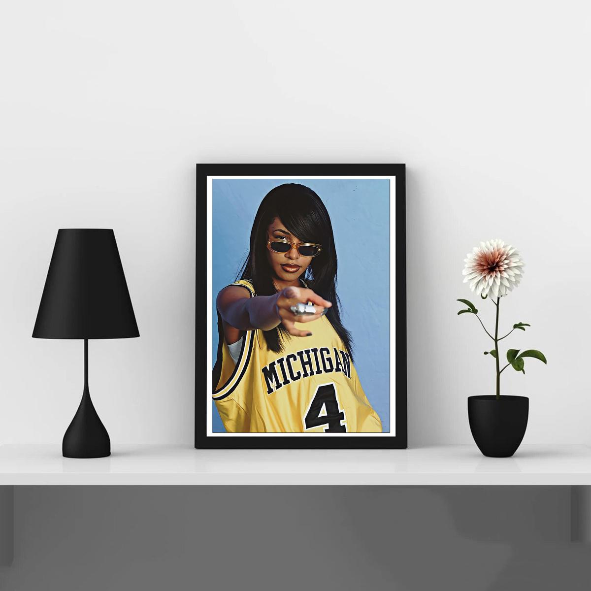 Aaliyah Michigan 90's Forever Star Singer Music Poster Canvas Wall Art Home Decor (No Frame)