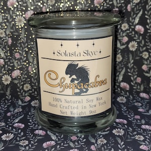 Cryptid Chupacabra  mythical soy wax candle, cryptozoology gift, glass jar, magic, paranormal, hunter, creature, home decor