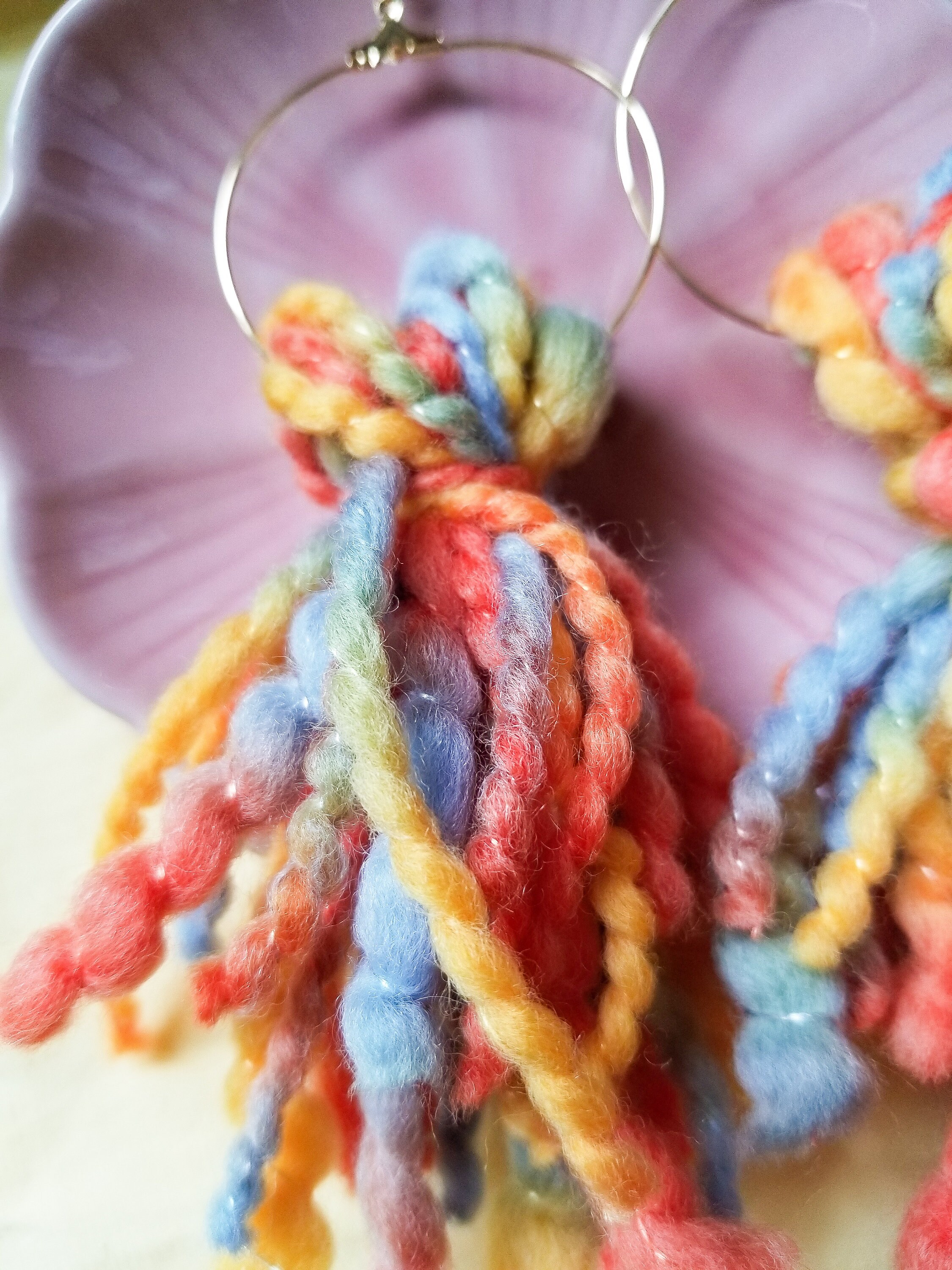 Wool tassel earrings/ Wool earrings/ Tassel earrings/ Winter Etsy