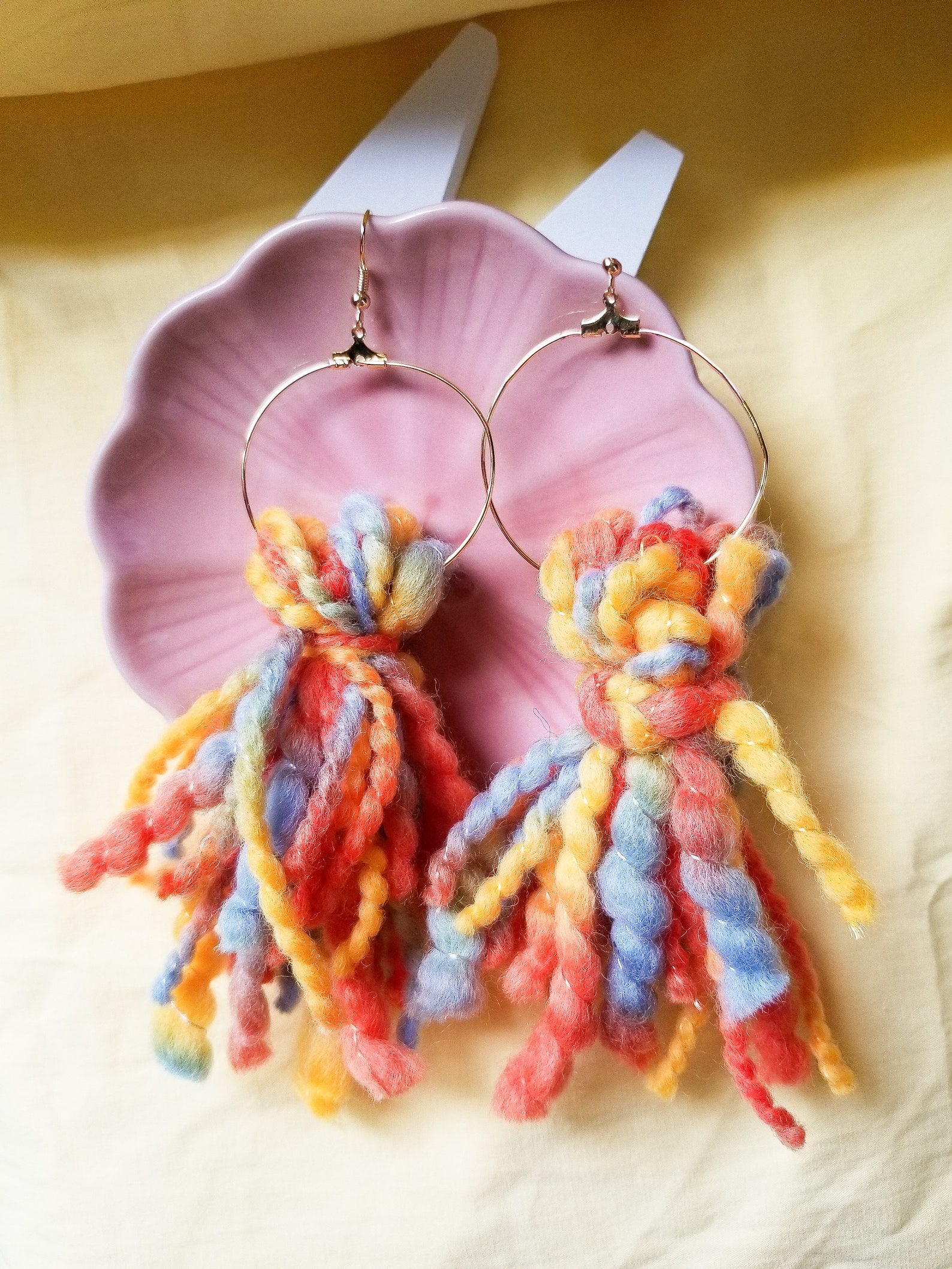 Wool tassel earrings/ Wool earrings/ Tassel earrings/ Winter Etsy