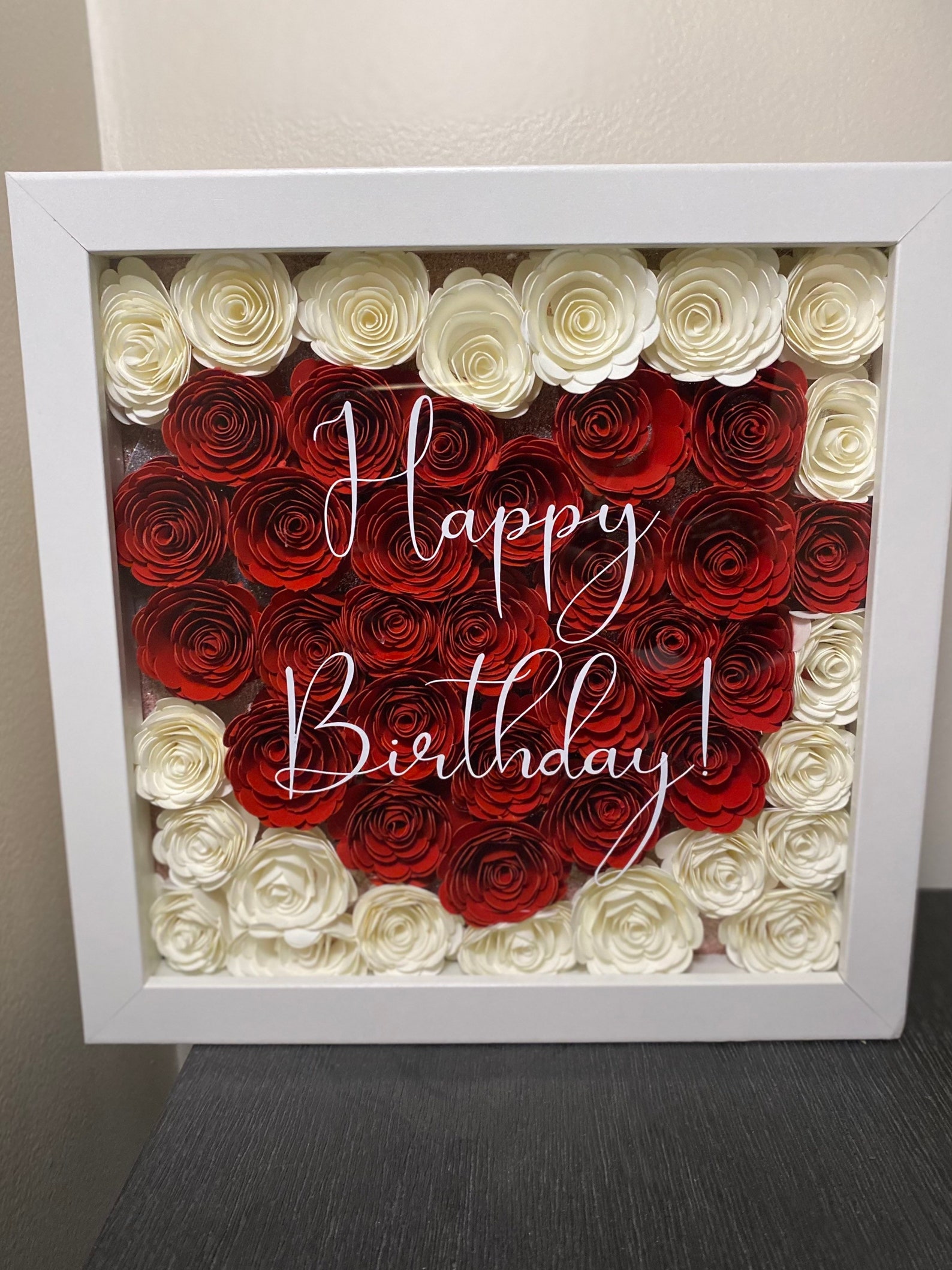 Birthday Gift Personalized Shadow Box Flower Shadow Box Etsy