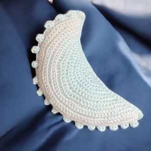 Soft Crochet Moon Pillow - Boho Nursery Accent
