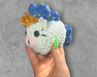 Handmade Crochet Unicorn Loaf Plush: Chubby Fantasy Plushie