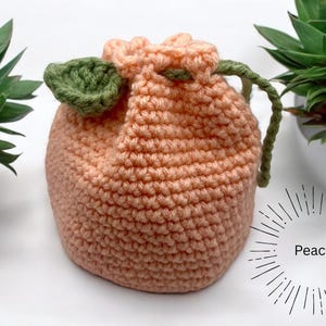 Crochet Fruit Bag – Handmade Acrylic Drawstring Pouch