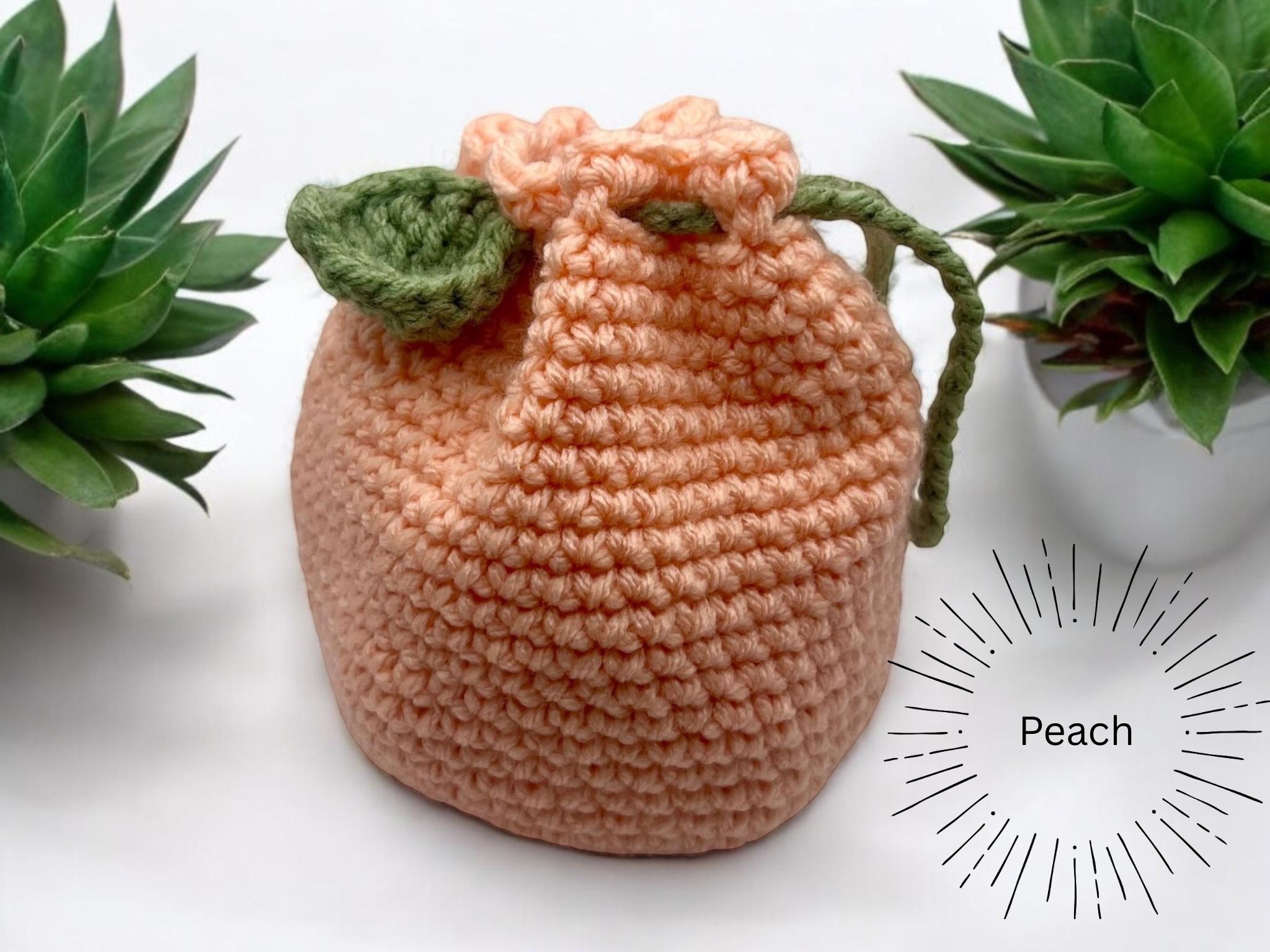 Crochet Fruit Bag - Handmade Acrylic Drawstring Pouch