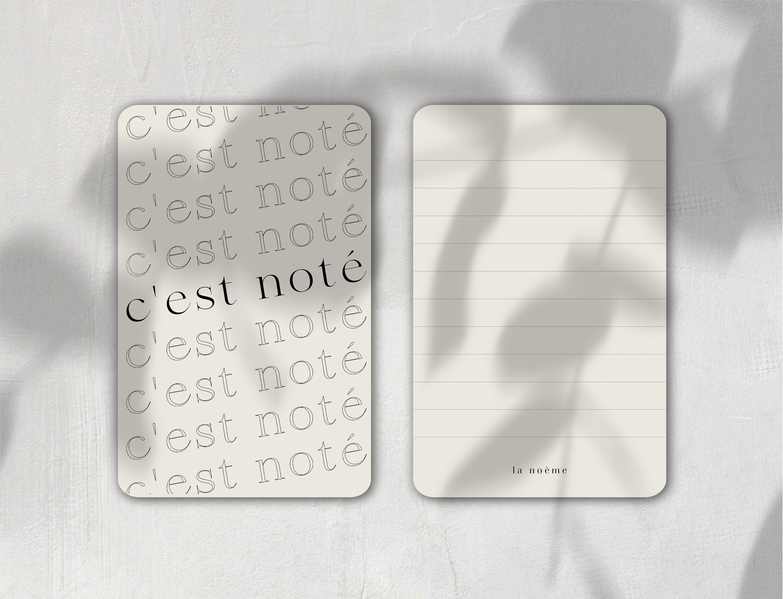 C'est Noté Cards, Pearl // Accessoires de Planificateur Esthétique Minimal