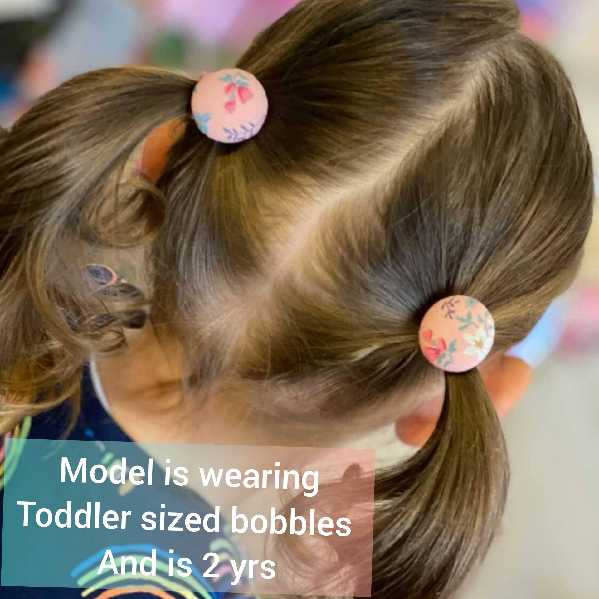 Toddler hair Bobbles rainbow hair bobbles fabric button Etsy