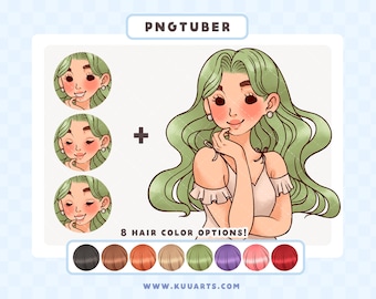 Kawaii Mysig Gamertjej PNGTuber | Söt Redo Gaming VTuber Avatar För Streaming | Färdig PNG Tubertjej Twitch Discord Spelstreamer