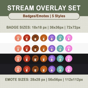 Skogskaniner, svampar, Cottagecore, Twitch Stream Overlay Set / Skogsestetik / Webbkamera / Gräns / Enkel / Emotes / Streaming-inställningar bild 6