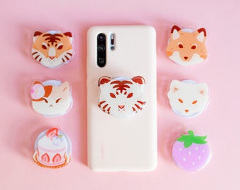 Phone Socket Grib - acrylic with epoxy dome - cute kawaii animal Japan phone accessory - Kuu Arts