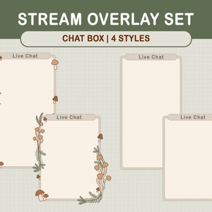 Skogskaniner, svampar, Cottagecore, Twitch Stream Overlay Set / Skogsestetik / Webbkamera / Gräns / Enkel / Emotes / Streaming-inställningar bild 4