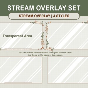 Skogskaniner, svampar, Cottagecore, Twitch Stream Overlay Set / Skogsestetik / Webbkamera / Gräns / Enkel / Emotes / Streaming-inställningar bild 2
