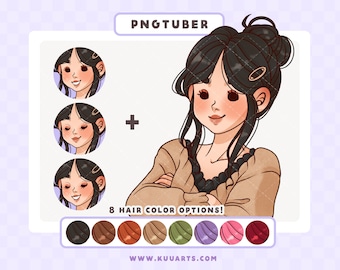 Kawaii Mysig Gamertjej PNGTuber | Gaming VTuber Avatar För Streaming | Färdig PNG Tubertjej Twitch Discord Spelstreamer