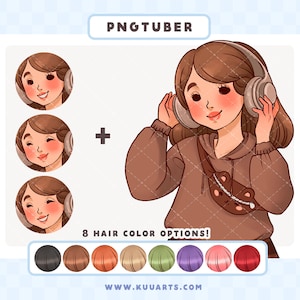 Kawaii Cozy Gamer Girl PNGTuber | Cute Ready Gaming VTuber Avatar For Streaming | Premade PNG Tuber Girl Twitch Discord Game Streamer
