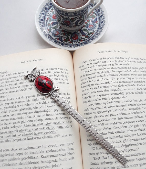 Hand Painted Ceramic and Metal Bookmark, Handmade Design on Ceramic, A Memorable Gift for Book Lovers, Bookworms. Designed by Love.