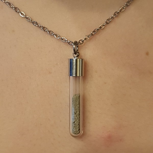 Pendentif de tube à essai de poussière cosmique, pendentif de fiole en verre, cadeau de bijoux de l'espace