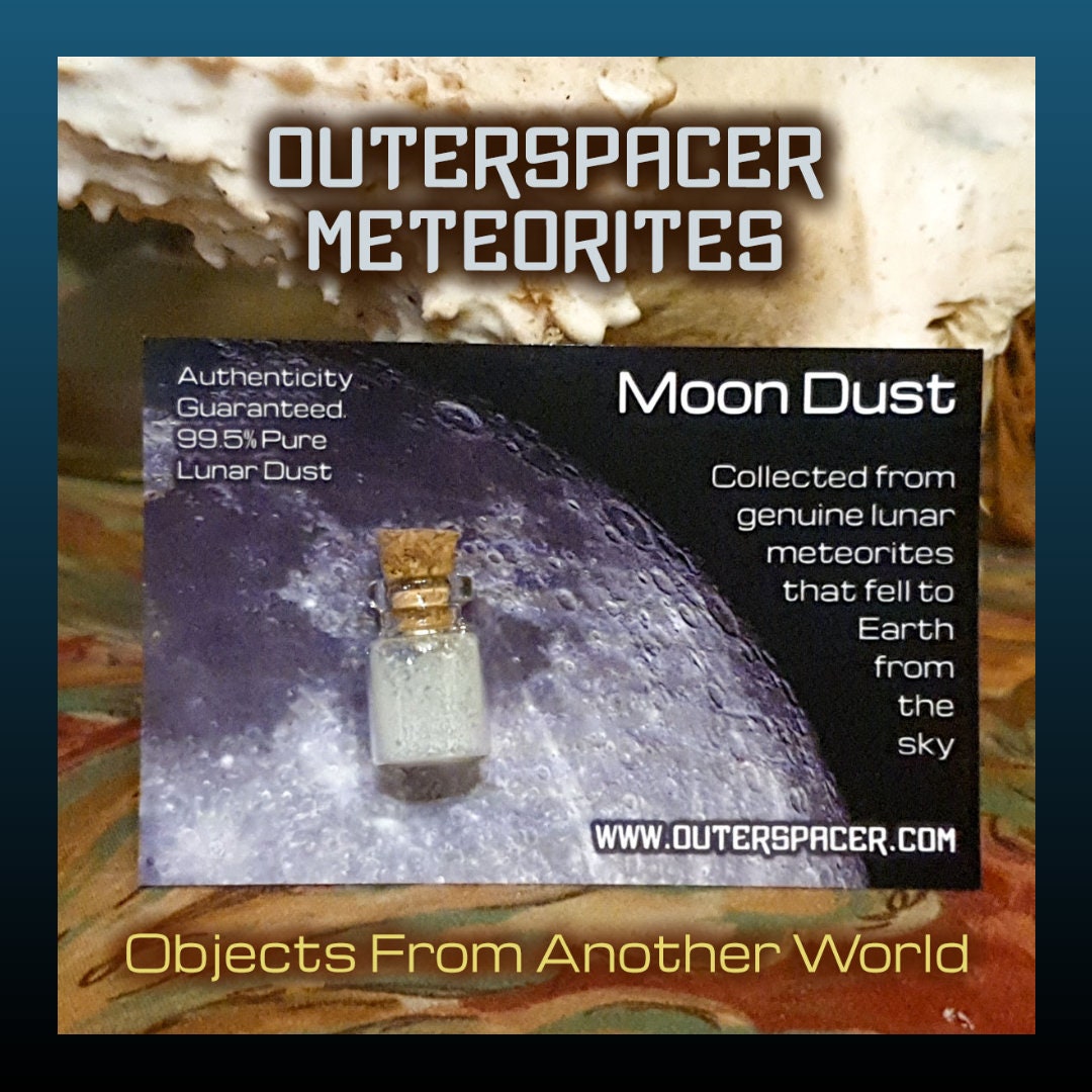 Authentic Moon Dust, Bottle on Display Card Containing Genuine Lunar Meteorite Dust, Outer Space Rock Dust, Astrology Lover, Science Gift